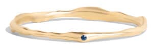 Custom Blue Sapphire Reticulated Bangle
