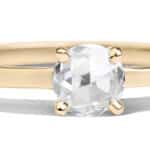 Custom Rose Cut Diamond Solitaire Ring in 14kt Yellow Gold