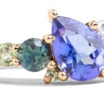 Custom Tanzanite and Peridot Birthstone Cluster Ring