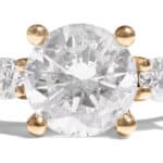 Custom Three Stone Diamond Ring in 14kt Yellow Gold