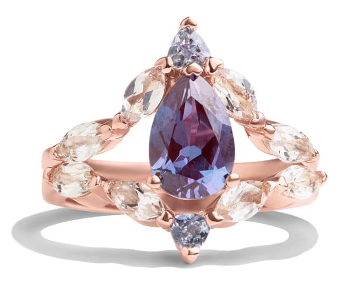 Custom Alexandrite Tiara Ring - Image 2