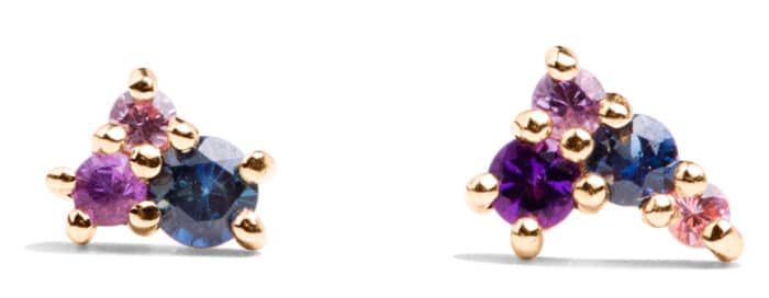 Custom Blue Sapphire Cluster Studs