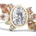 Custom White Sapphire and Andalusite Cluster Ring