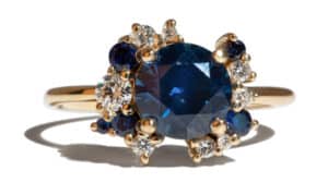 Custom Blue Sapphire Cluster Ring