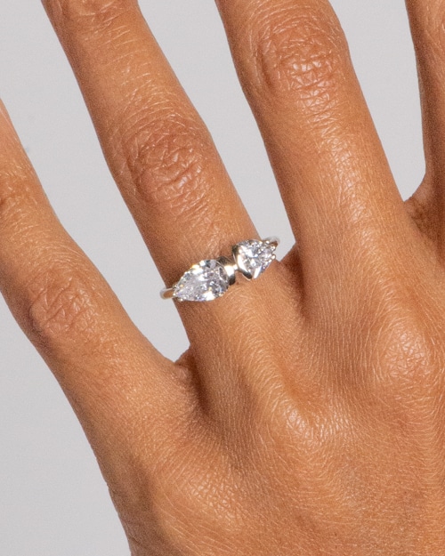 Lash Pear Trillion Diamond Ring on figure