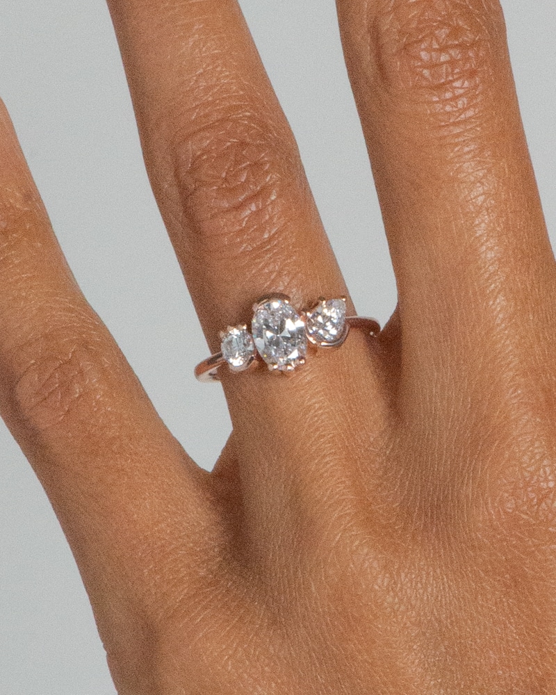 Lash Triad Eaves Diamond Ring on figure