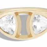 Trillion Dyad Ellipse White Sapphire Ring