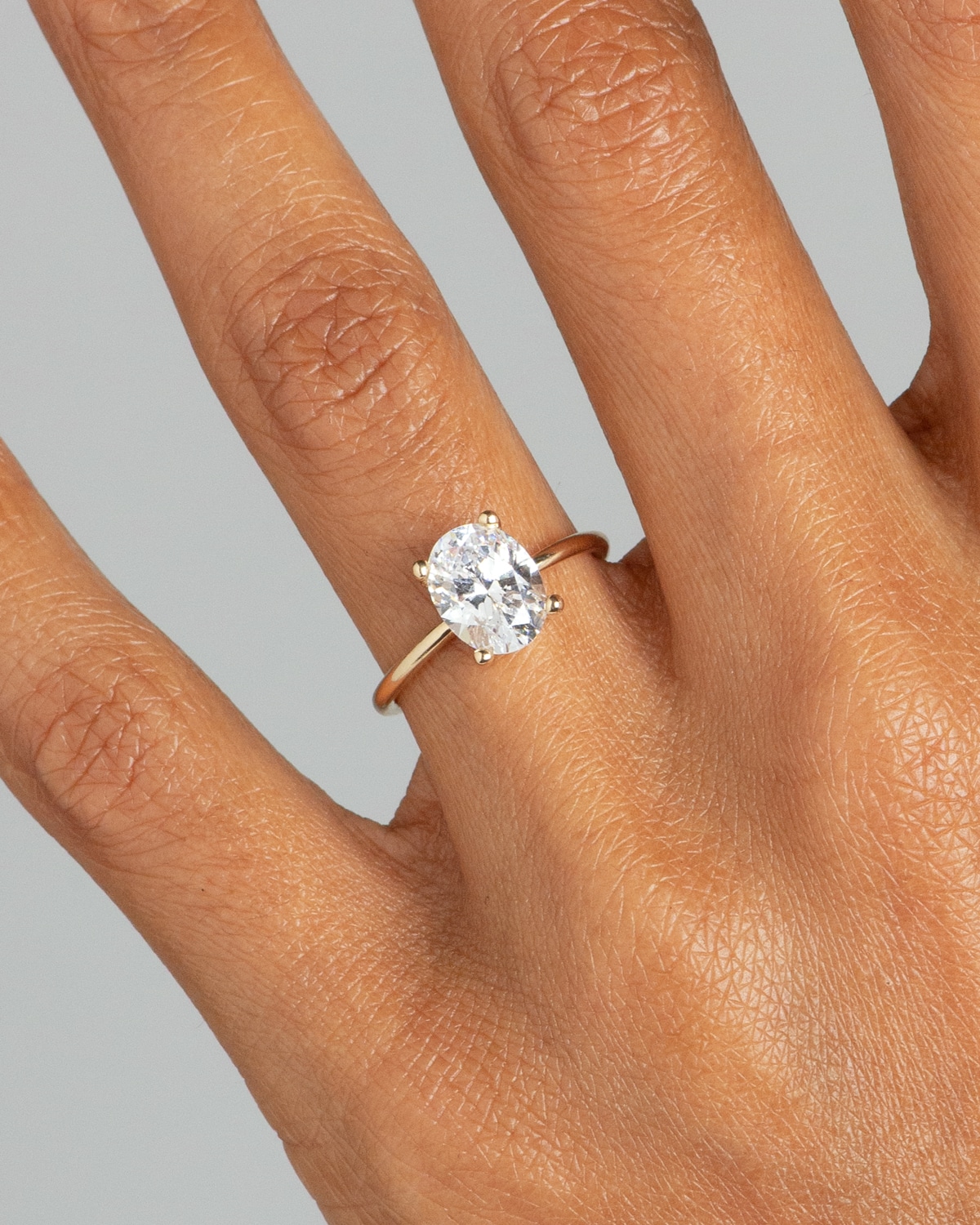 Kalmia Diamond Oval Ring on figure