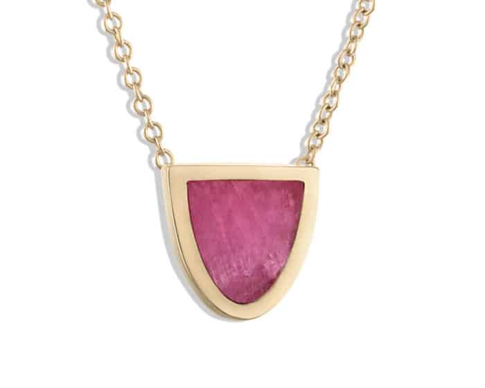 Ruby Slice Pendant Yellow Gold