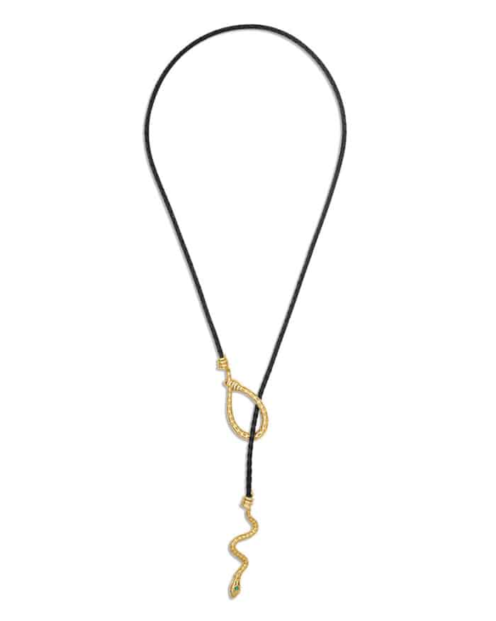 Serpent Emerald and Sapphire Lariat Gold Vermeil - Image 7