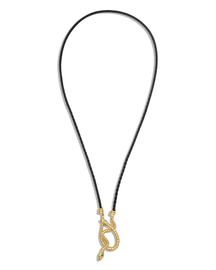 Serpent Emerald and Sapphire Lariat Gold Vermeil - Image 6