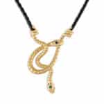 Serpent Emerald and Sapphire Lariat Gold Vermeil