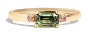 Custom Emerald Cut Green Sapphire Ring