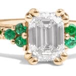 Custom Diamond and Emerald Cluster Ring