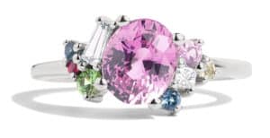 Custom Pink Sapphire Cluster Ring