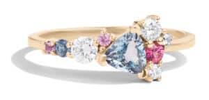 Custom Aquamarine and Sapphire Cluster Ring