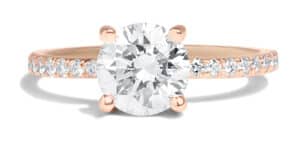 Custom Diamond Solitaire and Pavé Ring