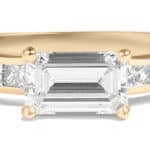 Custom Emerald Cut Diamond with Diamond Pave Ring