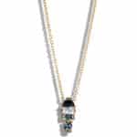 Custom Diamond, Black Jade, and Topaz Necklace