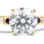 Custom Diamond Solitaire with Black Diamond Ring