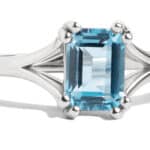 Custom Emerald Cut Blue Topaz Ring