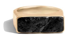Custom Black Tourmaline Signet Band