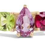 Custom Alexandrite, Peridot, and Garnet Ring