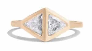 Custom Double Trillion Diamond Ring