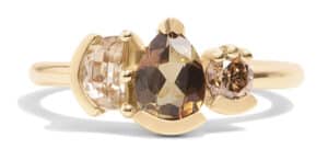 Custom Andalusite and Champagne Diamond Ring