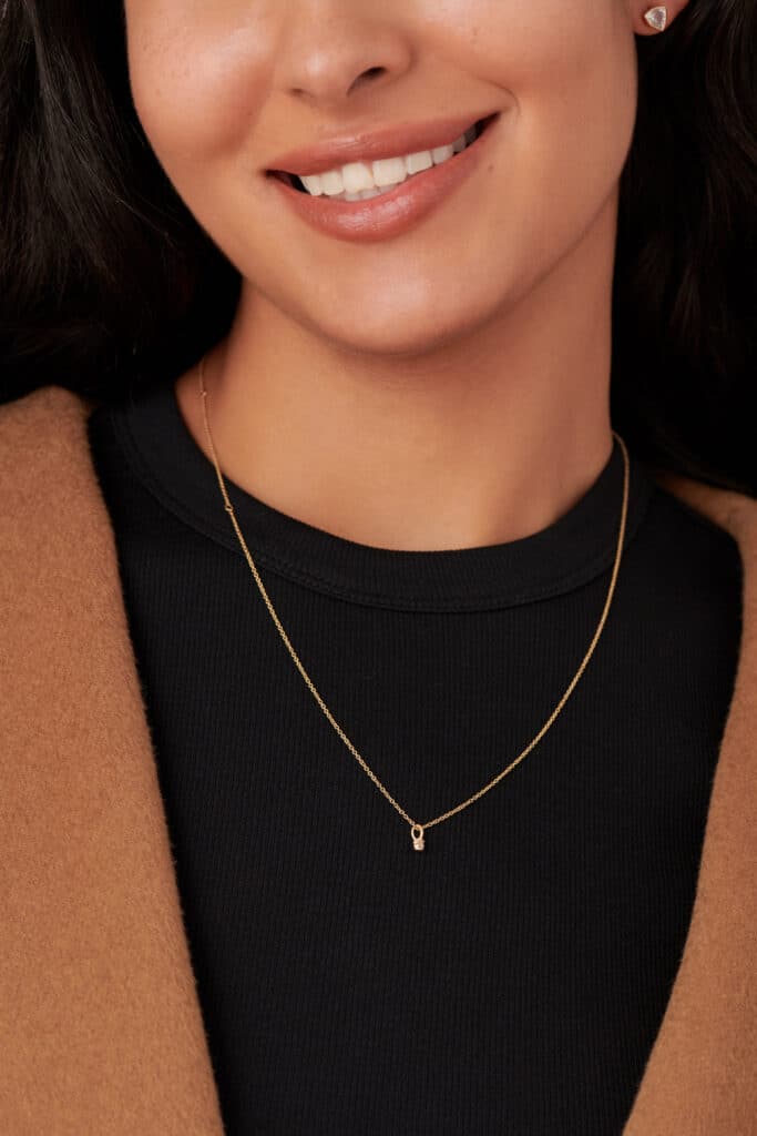 Lash Mini Diamond Pendant on figure