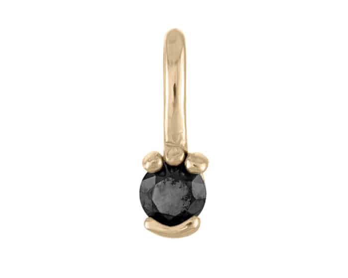 Lash Mini Black Diamond Charm Yellow Gold