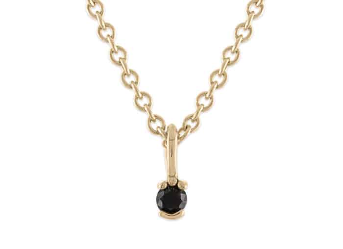 Lash Mini Black Diamond Charm Yellow Gold - Image 2