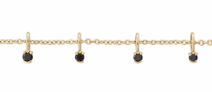 Lash Mini Black Diamond Charm Yellow Gold - Image 4