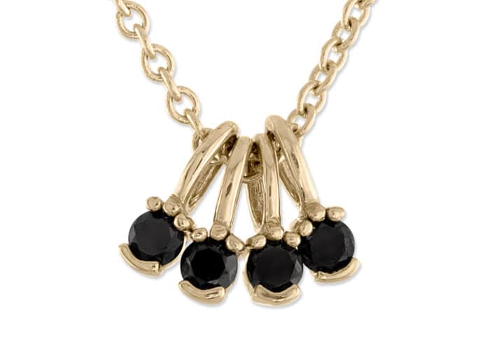 Lash Mini Black Diamond Charm Yellow Gold - Image 3