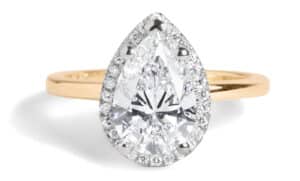 Custom Pear Cut Diamond Halo Ring