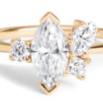 Custom Moissanite and Diamond Cluster Ring