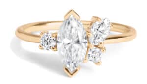 Custom Moissanite and Diamond Cluster Ring