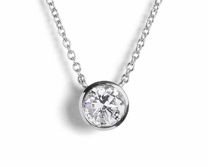 Custom Bezel Set Diamond Pendant
