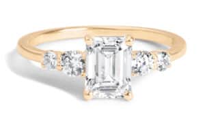 Custom Emerald Cut Diamond Cluster Ring