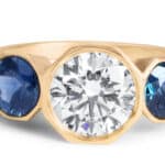 Custom Diamond and Blue Sapphire Ring
