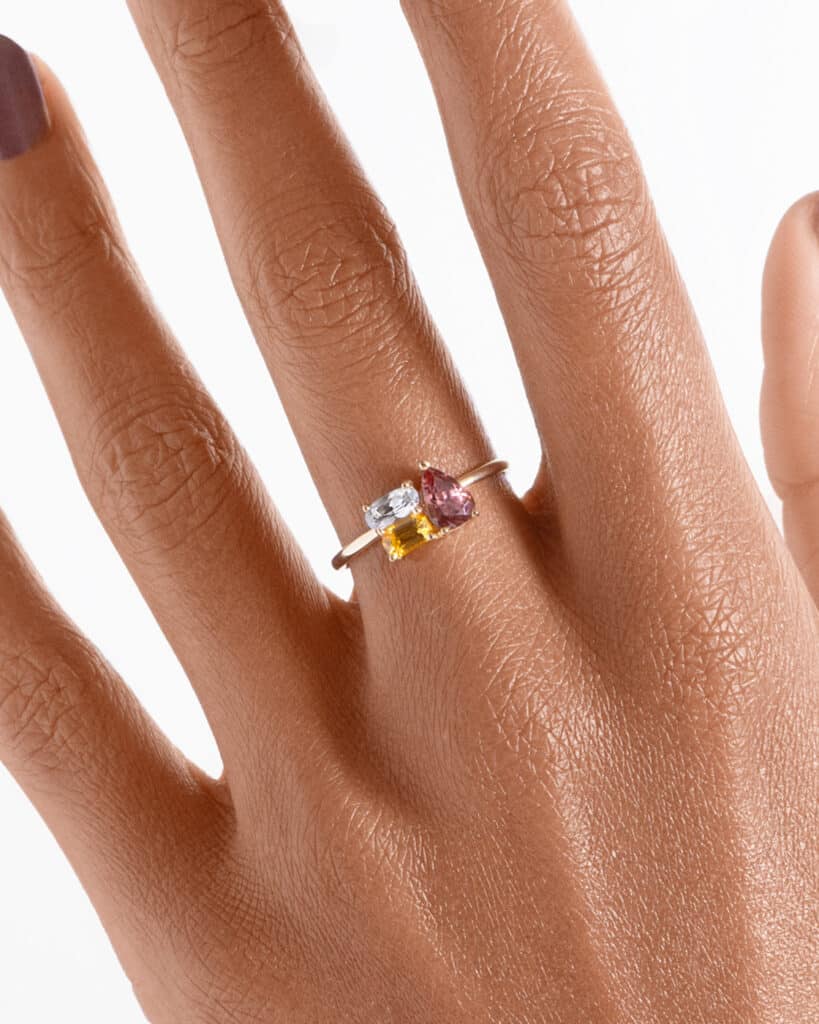 Charta Cluster Sapphire with Zircon Ring on figure