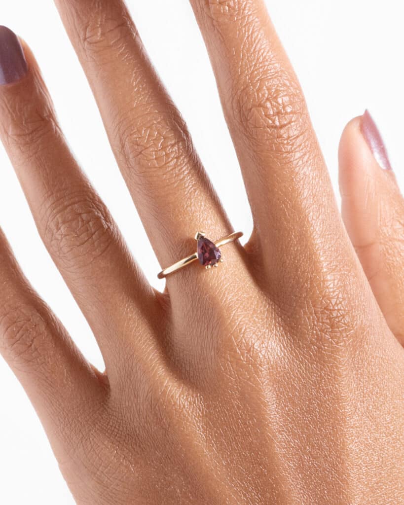 Lash Zircon Pear Ring_ECOMM_On Figure_WEB2