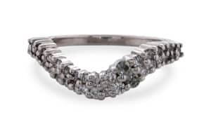 Custom Sea Foam Sapphire and Diamond Curved Band