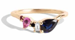 Custom Blue and Pink Sapphire Jacket Band