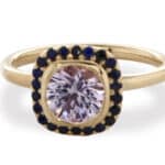 Custom Cushion Cut Pink Sapphire Halo Ring