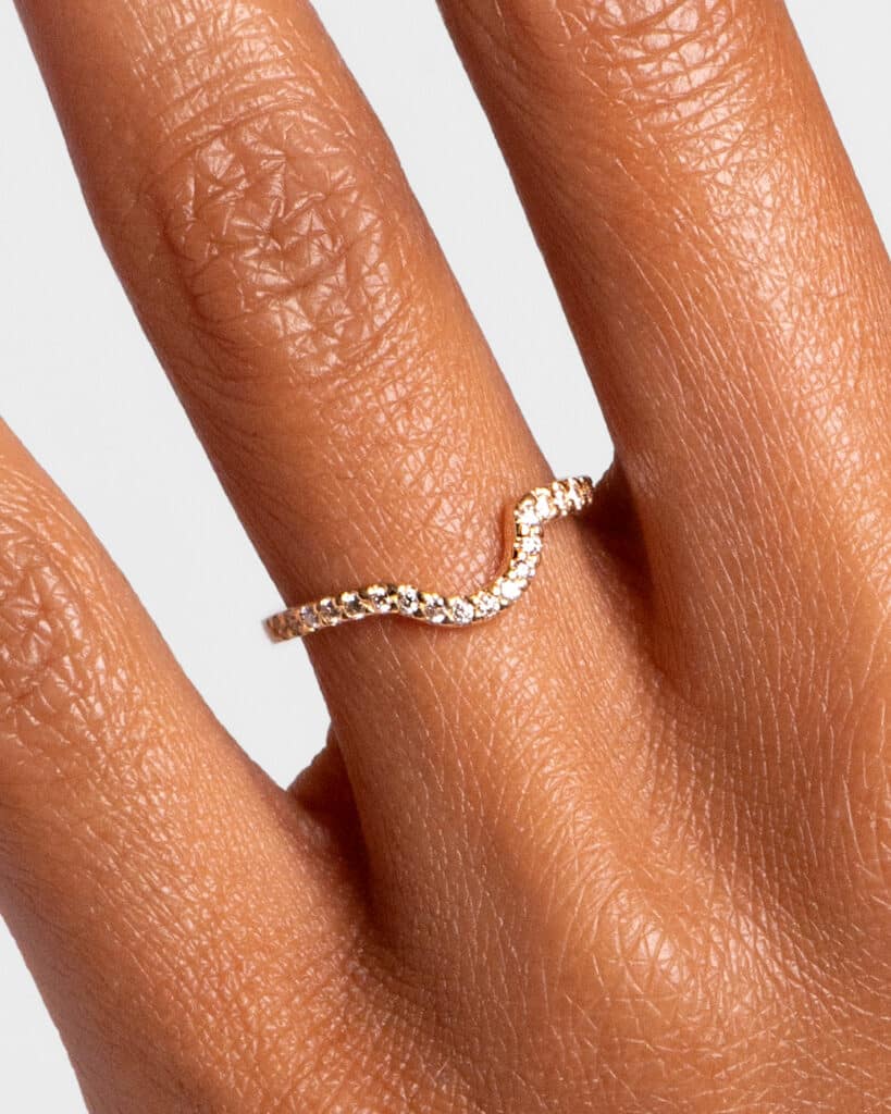 Custom Curved Diamond Band on figure