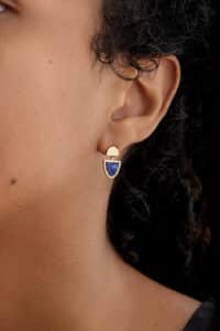 Shield Sapphire Slice Earrings_On Figure_ECOMM_2_WEB2