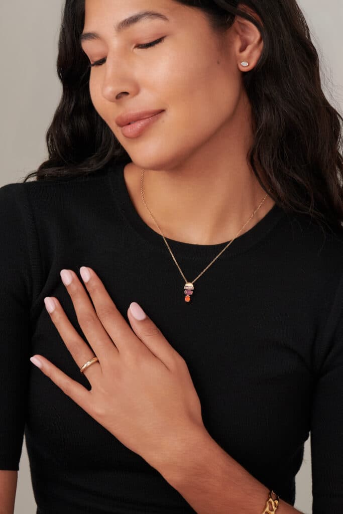 Reticulated Six Diamond Band on figure