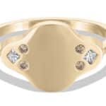 Clover Diamond Signet Ring
