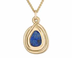 Coil Lapis Pendant Gold Vermeil